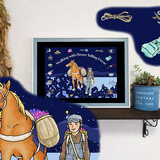 フレーム付き/アートポスター/そのままプレゼントに/すぐ飾れる/長崎市/花売り馬/A4/風情/情景/観光/旅/帰省/夜景