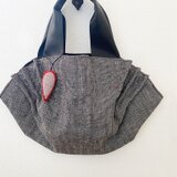 リネンの餃子型かばん（モノトーン）の画像