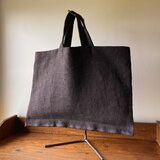 極暑リネンの手縫いトートバッグ　裏地付き
