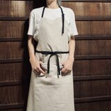〈リネンエプロン　バイカラー〉