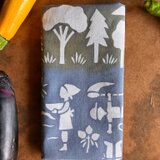 藍錠染め・ベンガラ泥染め手ぬぐい  山の暮らしの画像