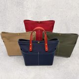 レザーハンドルが選べるキャンバストートバッグＳ（ハンドメイド／セミオーダー／カスタマイズ／手持ち／肩掛け）