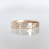 パライバトルマリン オリーブリーフ フラットリング 14kgf ピンキーリング対応  10月誕生石 ご褒美 ギフト