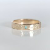 パライバトルマリン オリーブリーフ フラットリング 14kgf ピンキーリング対応  10月誕生石 ご褒美 ギフト