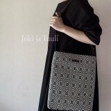 [手織りショルダーバッグ] ブラック×ヴィンテージブラック