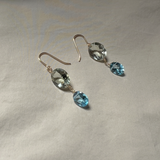 スカイブルートパーズのピアス　14Kgf