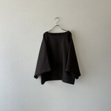 たっぷりしたお袖のフレアー感がきれいなトップス　リネン100％【着丈延長オプションあり】　ブラウンの画像