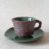 カップ&ソーサー (青磁象嵌 ねじり手a)の画像