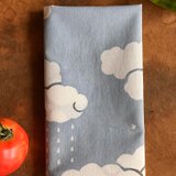 藍錠染め・ベンガラ泥染め手ぬぐい  雲の画像