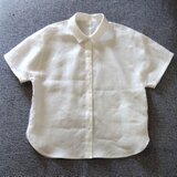 麻100%のラウンドカットブラウス(S〜M)の画像