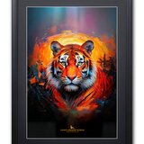 【額付AIアート/A3ノビ】SUNSET TIGER（夕陽の虎）の画像