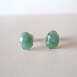 エメラルドのルースピアス 14kgf オーバル