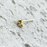 K24純金 丸玉＋子丸玉スタッドピアス◇ K24 Round Ball Stud（片耳分～）◇K24 釈迦玉ピア