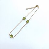 ペリドットのスクエアブレスレット