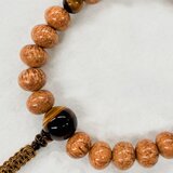 天竺菩提樹　みかん玉   茶虎眼石    数珠　念珠　腕輪　ブレスレット　京都　JUA142の画像