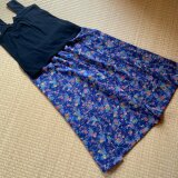 更紗　着物リメイク　ラップ風ワイドパンツの画像