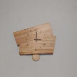 壁掛け振り子時計　～サワグルミ材･２枚合わせ･横型３･数字～