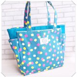 ねこたま「ブルーベリー」あおり＆サイドポケット付きトートバッグ