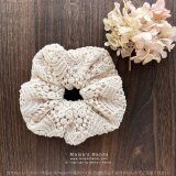 ⭐️数量限定⭐️ ナチュラル 大人可愛い シンプル 生成り レース  厚手 シュシュの画像