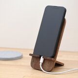 【２段階調整】組み立て木製スマホスタンド〈ウォールナット・ラウンド〉