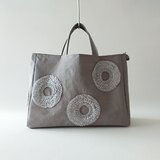 frill ring tote [gray nylon]の画像