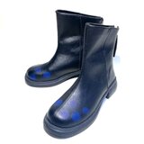 水玉柄のバックジップブーツの画像