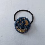 星空のビーズ刺繍ヘアゴム（K1209)