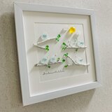 シーグラスアート 海の宝石 小鳥の家族 風景画 インテリア雑貨 観葉植物 北欧ガラス細工 贈り物 誕生日プレゼントのの画像