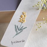 紙刺しゅう しおり ミモザ