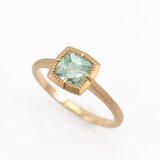 K18 Paraiba Tourmaline Ring / Cushion Cut