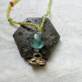 ＊happy price＊古のひとつぶネックレス＠古代ジャワ玉＋アフリカのピーナッツチャーム＋ジャワシードビーズ２種ほかの画像