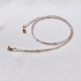 大人ピンクのグラデーション　天然石とビーズのマスクストラップ／ネックレス／メガネチェーン