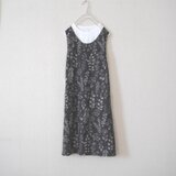 綿麻のジャンパースカート　94cm丈の画像