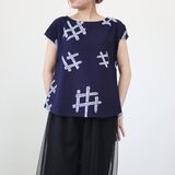 浴衣のTシャツブラウス（藤の花・L）の画像