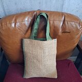Coffee Hemp Bag：コーヒー麻袋バッグ：グリーンライン【0950】の画像