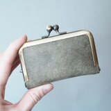 【rhino様専用】イタリアンレザー　角がまコインケース　グレーのコピー
