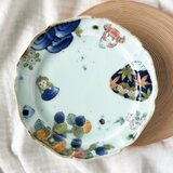 チコロット❤️取り皿❤️すべて手描き❤️染付け❤️普段使いに丁度いい❤️plate❤️童話❤️さるかに合戦の画像