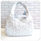 2way☆くま柄キルト（水色）の3roomsトートバッグ
