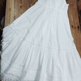 レースとピンタックのシュミーズドレス　白