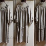 リネン・ギャザリングワンピース(レッド)