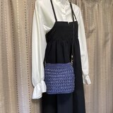 エコアンダリヤのショルダーバッグ／斜め掛けショルダー／マグネットボタン付き／カラーNo.57：サンダーブルー