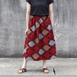 アフリカ布のギャザースカート（ 幾何学模様 ）アフリカンプリント アフリカンファブリック