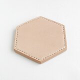 ７mmのヌメ革のレザーコースター・六角