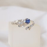 サファイアの花枝フリーサイズリング シルバー925 silver