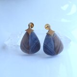オパライズペトリファイドウッドのピアス