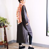 【new arrival】チョコレートブラウン：万能コーデのリネンワンピース：長シーズン