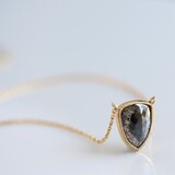 K18 ローズカット・ダイヤモンドネックレス 〈盾型・ブラック〉