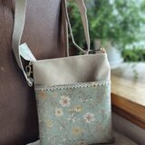 セージ*オックス*アンティークレース*スマホショルダー*サコッシュ