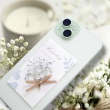 【全機種対応】プラチナかすみ草ブーケ　スマホケースに挟む　インナーシート　iPhone Android iFace