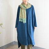 【new arrival】鉄紺色：万能コーデのリネンワンピース：長シーズン